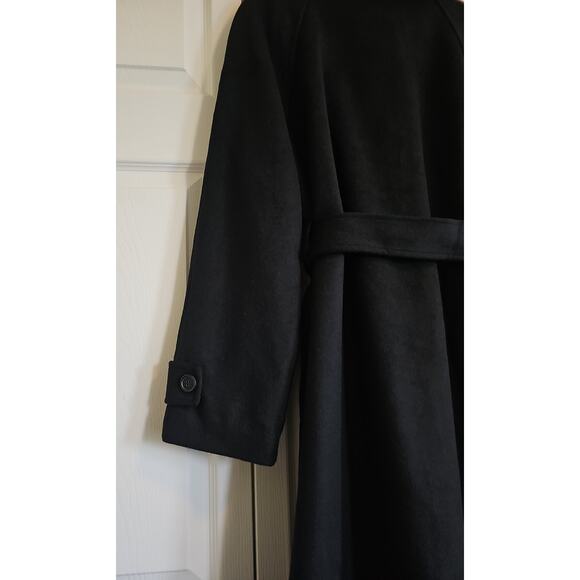 NWT Quince Italian Wool Belted Funnel Neck Coat Womens Large Black - Picture 9 of 16